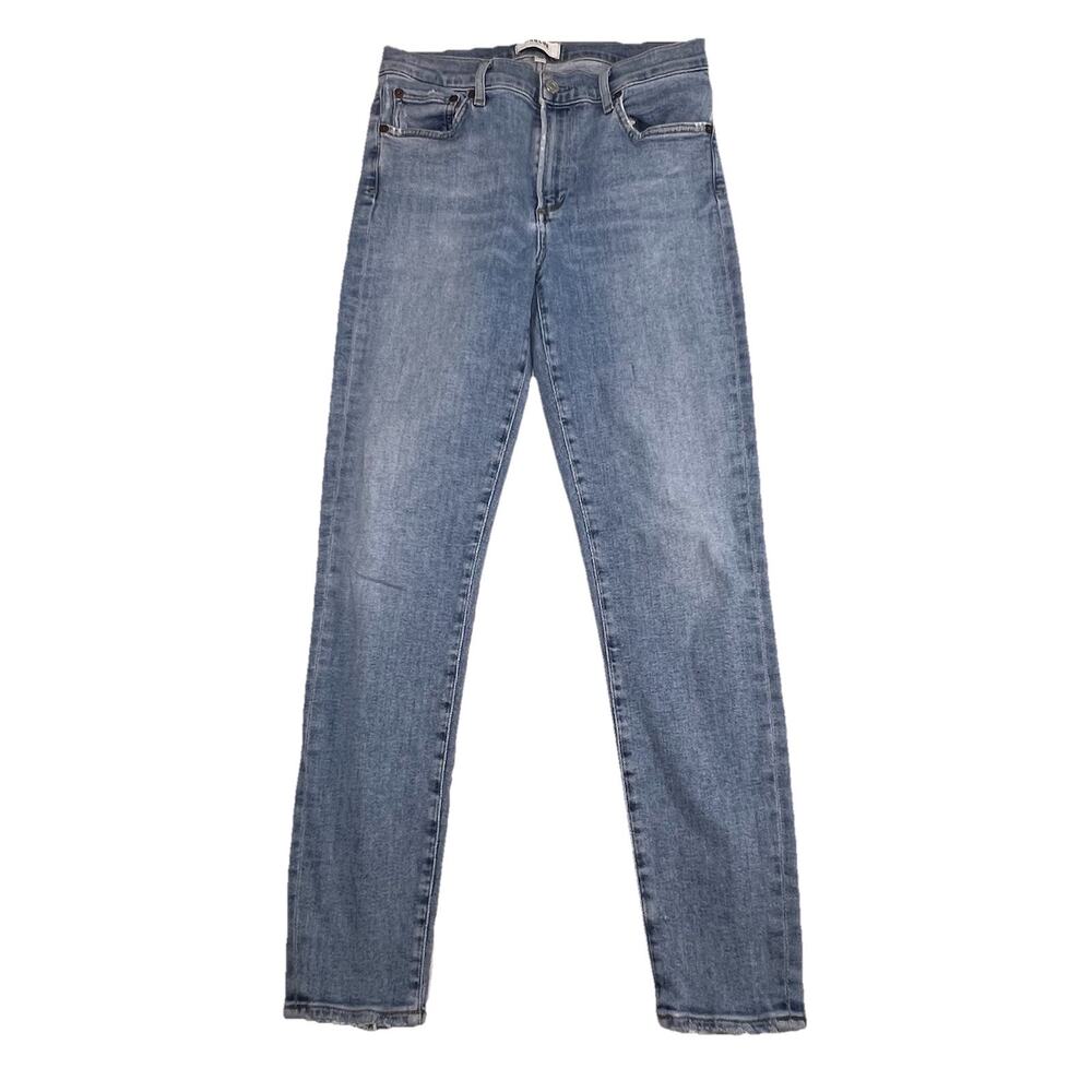 Agolde Sophie Jeans Womens Size 29 Blue Denim Distressed Mid Rise Skinny Stretch